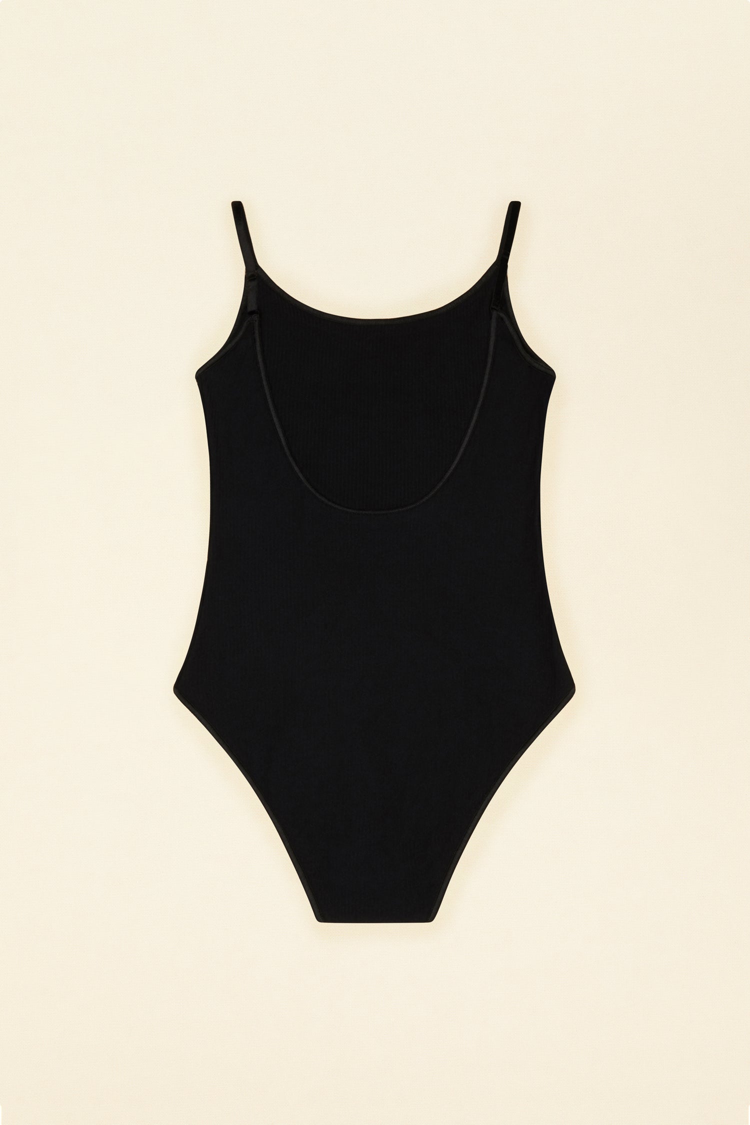 Patou - Ribbed bodysuit in organic cotton - Black - A perfect Patou twist on the Baserange base layer.  Part of an ongoing collaboration with Baserange. Black organic cotton bodysuit. Contrast adjustable straps. Scoop back. Stud fastening.