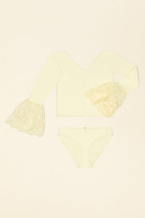 Ensemble détail dentelle en coton bio