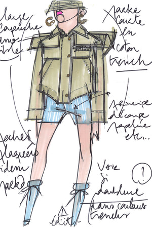 Parka corto con cappuccio rimovibile