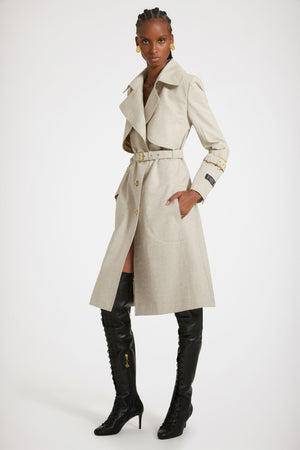 Trench in jacquard di cotone bio