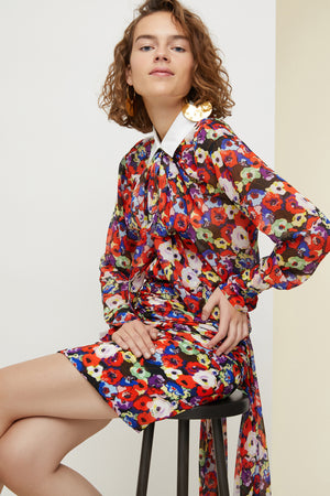 Blusa drappeggiata in seta