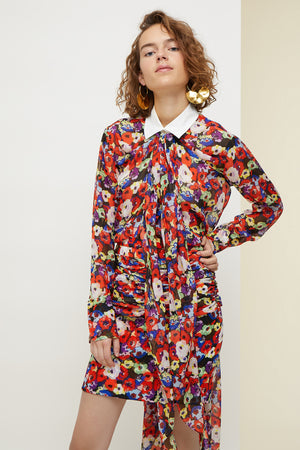 Blusa drappeggiata in seta