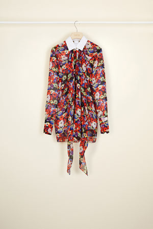 Blusa drappeggiata in seta