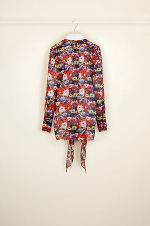 Blusa drappeggiata in seta