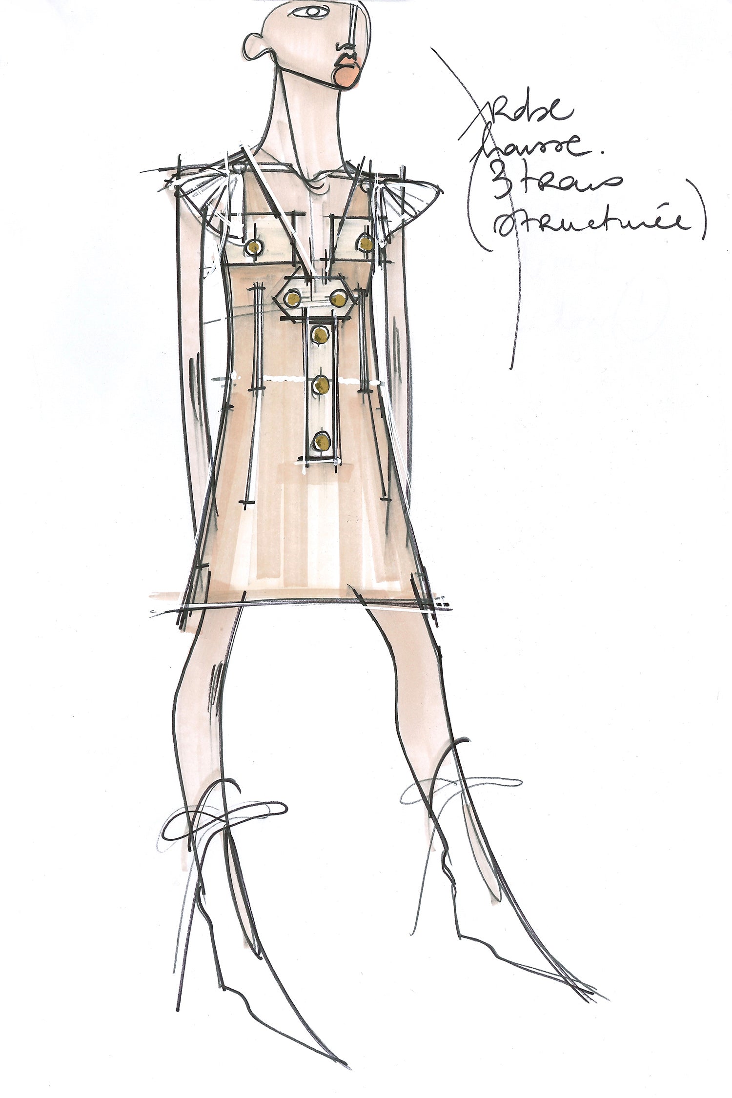 Patou - Cotton safari dress - Vanilla - Variations on the saharienne.Vanilla Panama cotton safari dress. Slight A-line silhouette with a boxy fit. Flap pockets on the chest. JP logo-engraved gold-coloured buttons all over. Removable button tab. Two pockets at the sides. Fully lined.