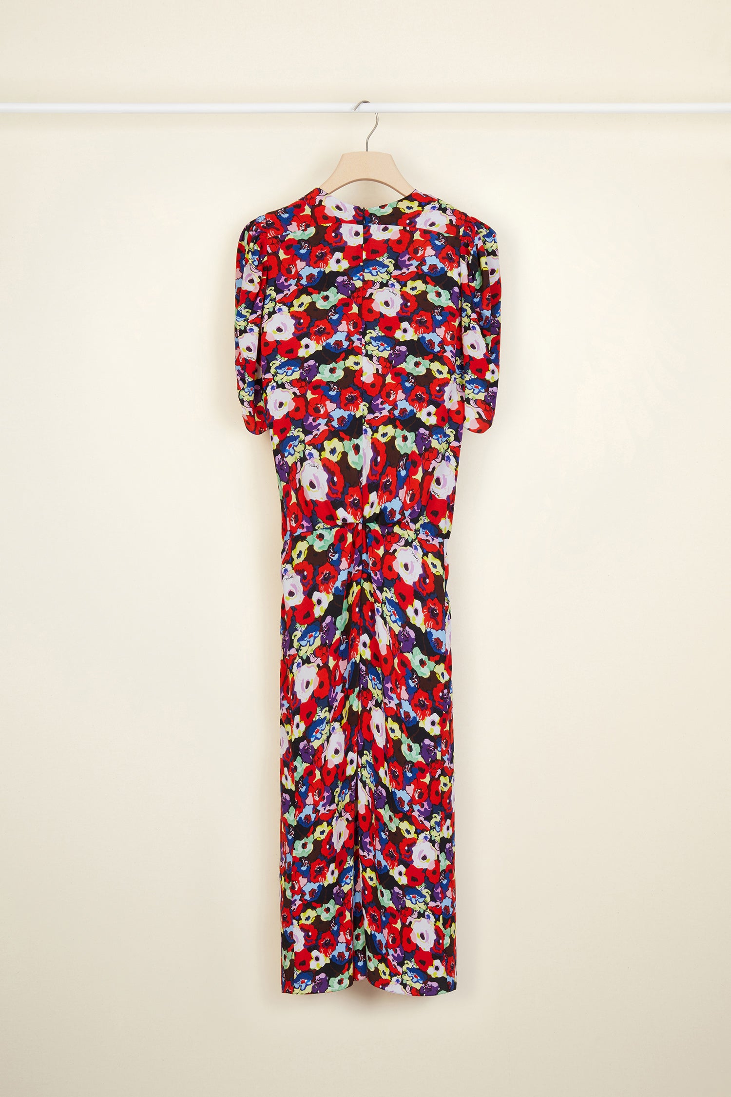 Patou - Bow-embellished floral ruched dress - A Thousand Flowers Bloom Print - Bows and blooms. Ruched dress in this season&amp;#39;s signature &amp;quot;A Thousand Flowers Bloom&amp;quot; print. Multiple black bows at the front. Short tulip sleeves. Zip fastening at the back. Long skirt with pleats at the front and box pleat at the back.