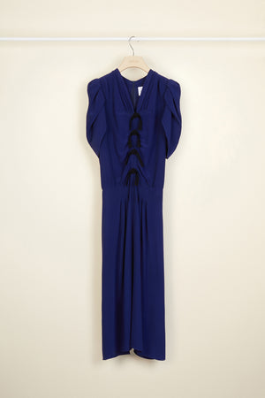 Bow-embellished ruched dress