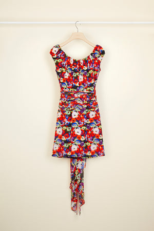 Vestito drappeggiato con spalle scoperte