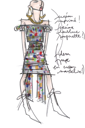 Vestito drappeggiato con spalle scoperte