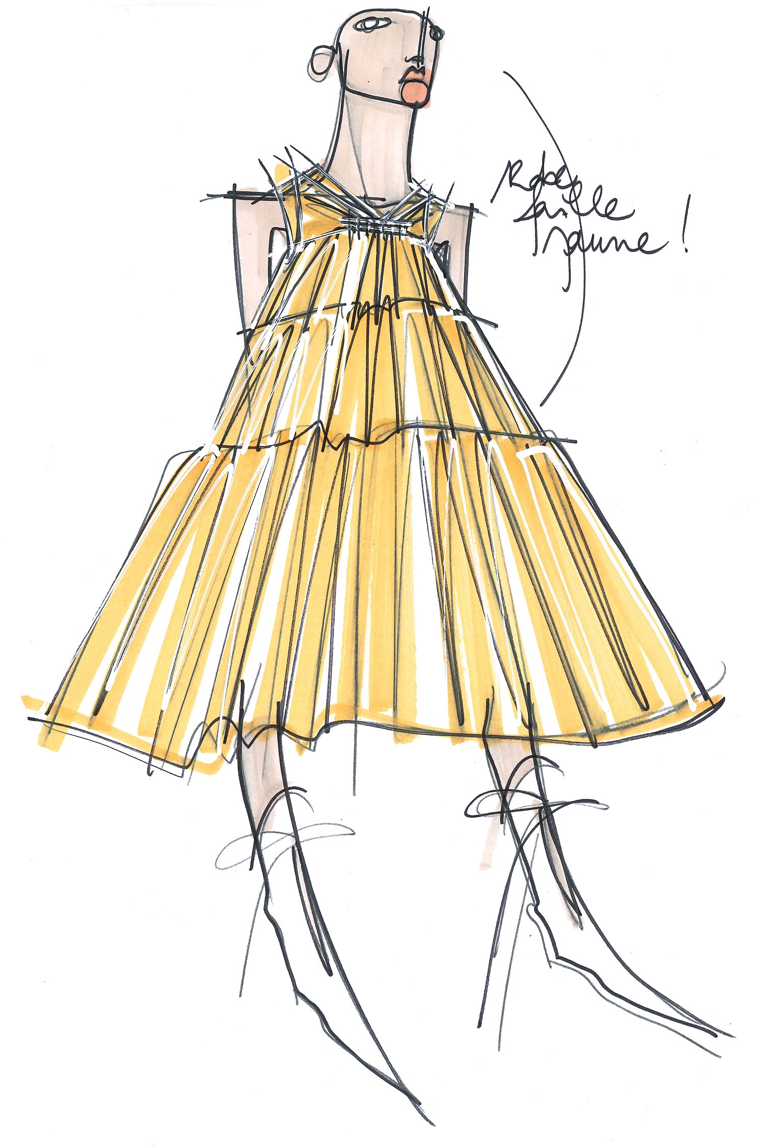 Patou - Robe maxi à volants - Blue - Patou, fou de volants !Robe maxi en faille bleue. Silhouette évasée sans manches avec construction à étages. Encolure arrondie avec détails de smocks. Fermeture par glissière à l&amp;#39;arrière.