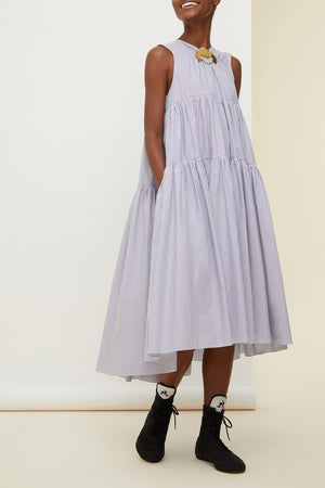 Vestito maxi a balze