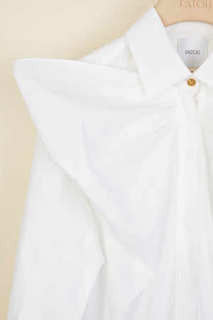 Vestito bicolore con scollo a fiocco