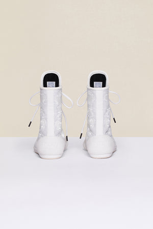 Embroidered high-top trainers - White
