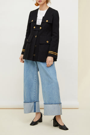Embroidered cotton safari jacket