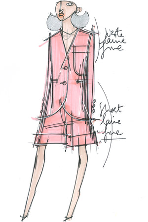 Collarless summer wool jacket