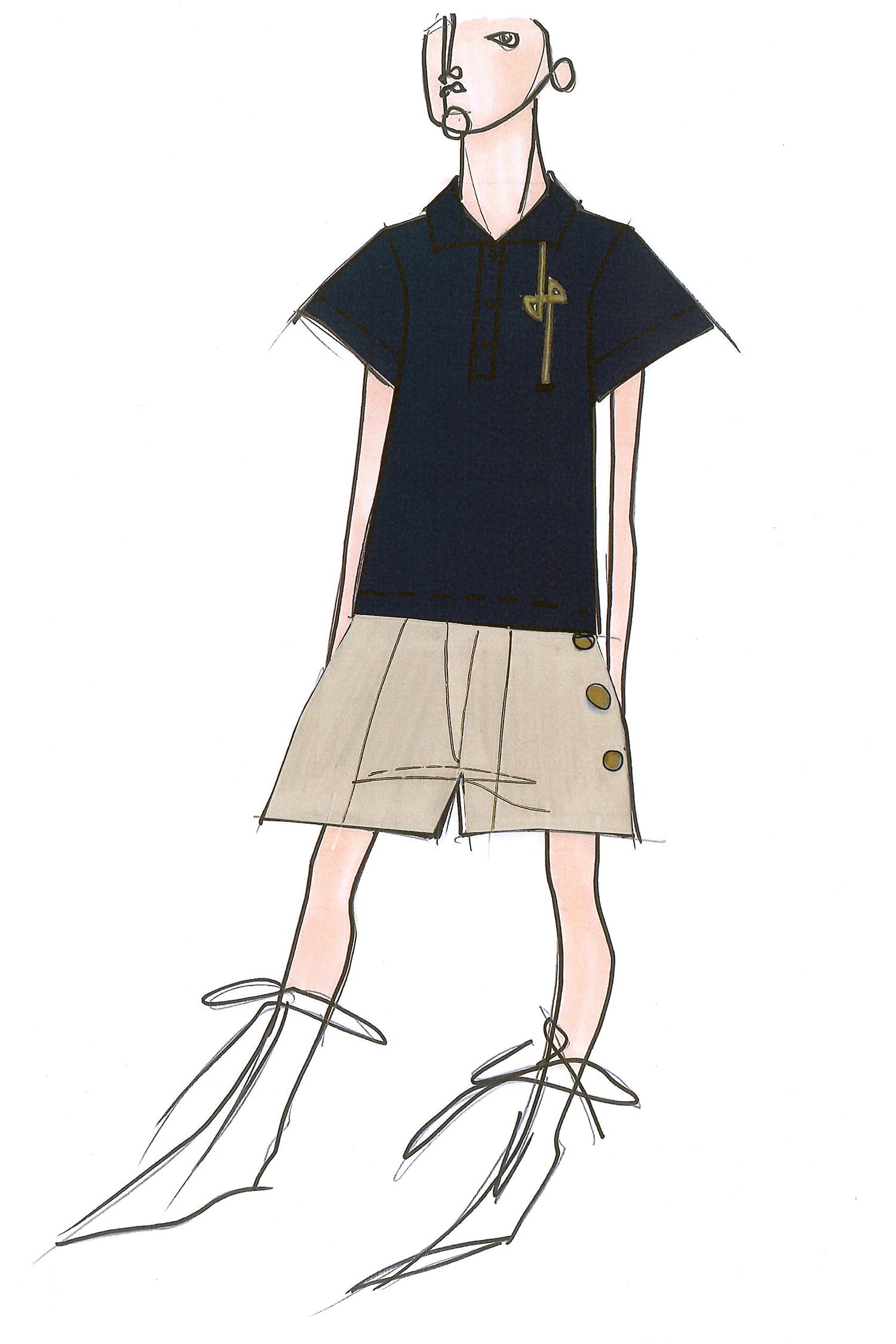 Patou - Baumwoll-Polohemd mit Logo - Navy - Dieses Polo lieben wir!Marineblaues Baumwoll-Polohemd mit neu interpretiertem JP-Logo in Schwarz. Geknöpfter Kragen. Leicht ausgestellt.