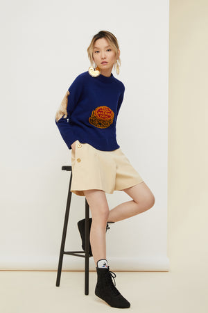 Maglia in jacquard ricamato