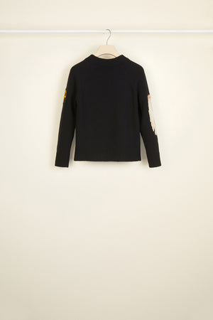 Archive embroidered jacquard wool jumper