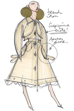 Trench in gabardine con fodera rimovibile