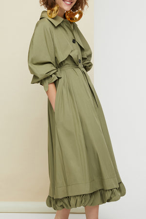 Trench Coat aus Baumwoll-Gabardine
