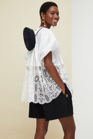 Communion cotton and guipure top