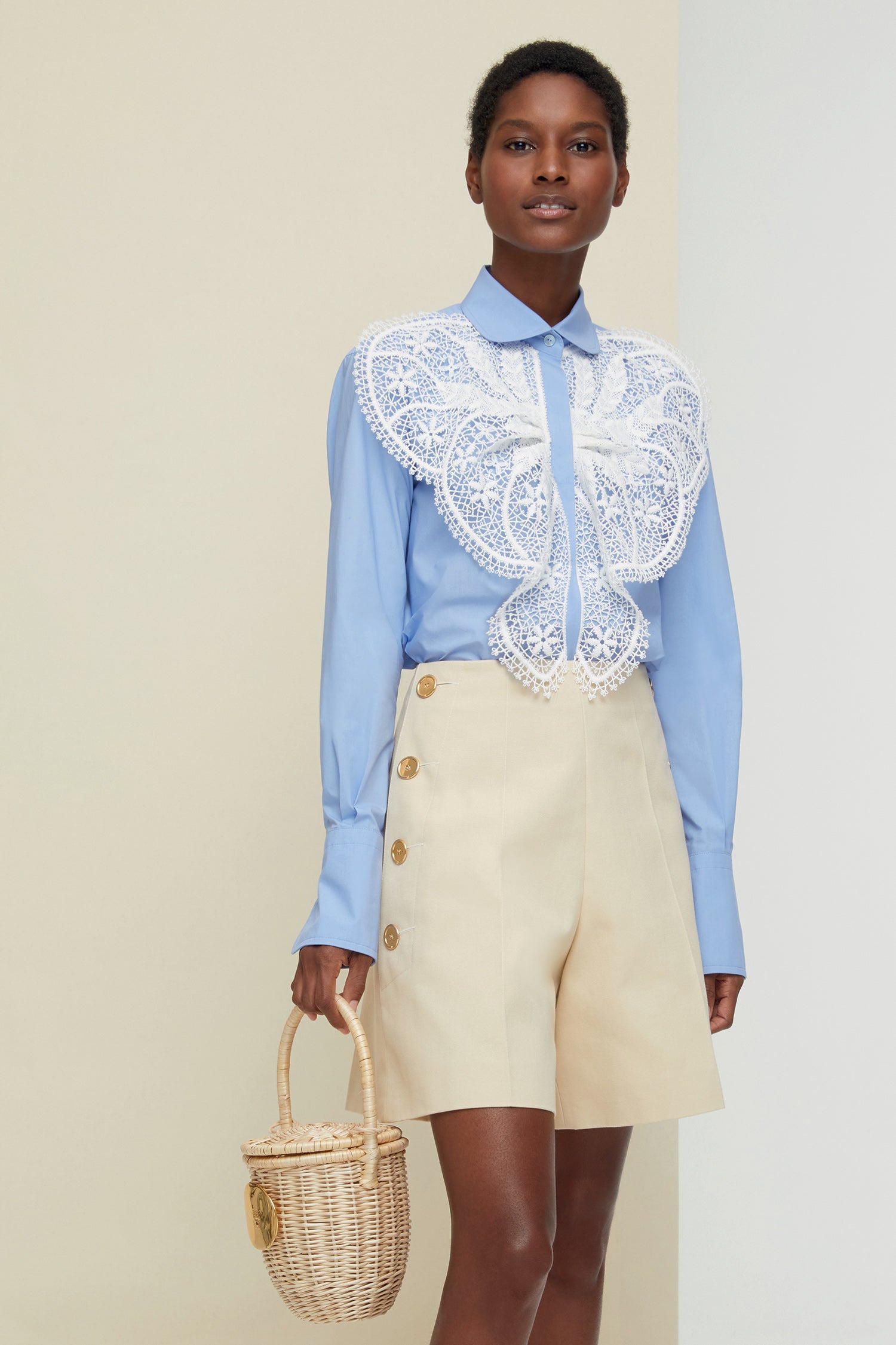 PATOU 23SS ハイウエストショートパンツ Patou | High-waisted cotton shorts (colour: vanilla cream