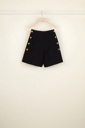 Short en coton à taille haute