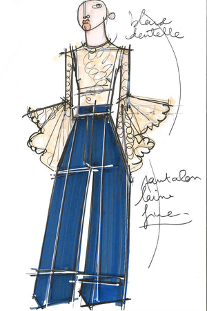 Pantalon ample en laine d'été