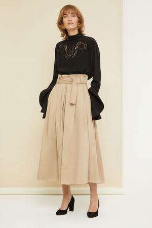 Embroidered silk top