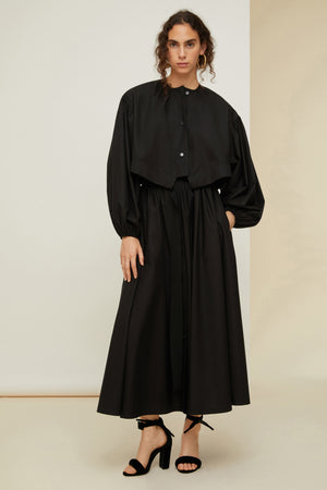 Buttoned maxi skirt in organic cotton
