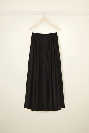 Buttoned maxi skirt in organic cotton