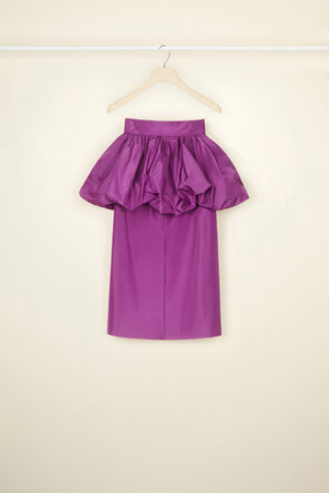 Double layer skirt in eco-friendly faille