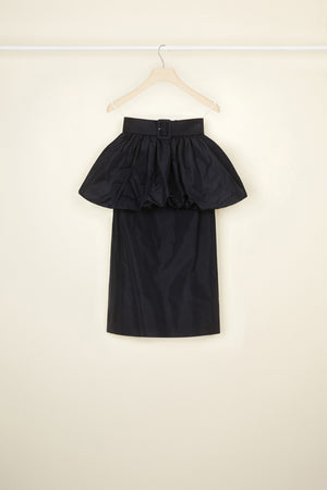 Double layer skirt in eco-friendly faille