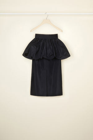 Double layer skirt in eco-friendly faille