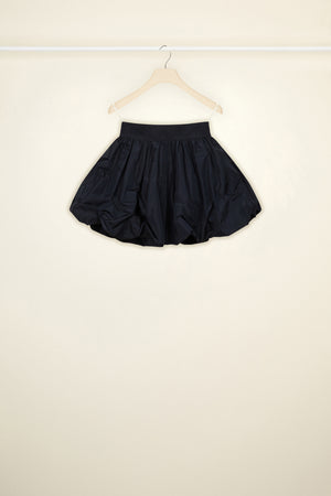 Mini bloomer belted skirt in eco-friendly faille