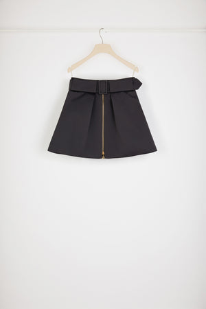 Minigonna con zip in raso riciclato