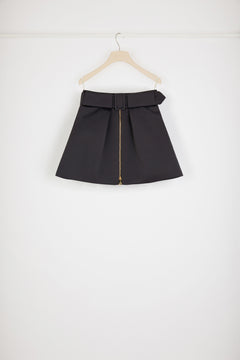 Zip-up mini skirt in recycled satin