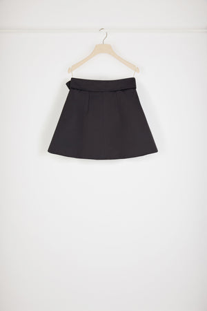 Minigonna con zip in raso riciclato