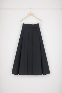 Pleated maxi skirt in organic cotton