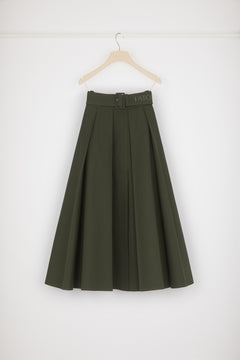 Pleated maxi skirt in organic cotton