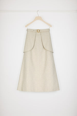 Pocket midi skirt in organic cotton jacquard
