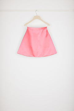 Mini skirt in cotton-blend satin