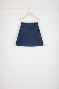A-line mini skirt in organic denim