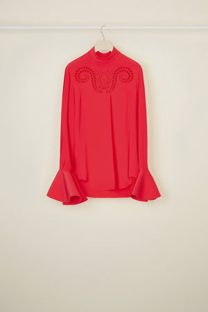 Top in seta ricamato