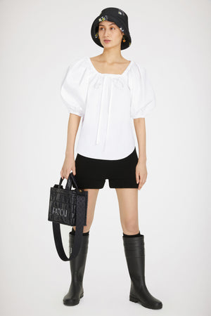 Top con coulisse in cotone bio