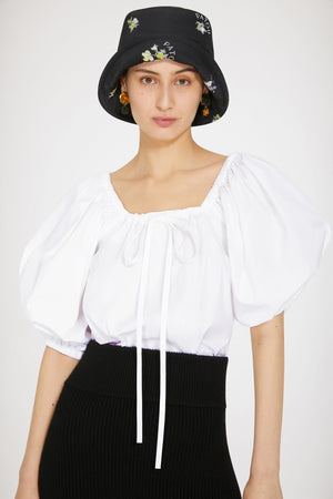 Top con coulisse in cotone bio