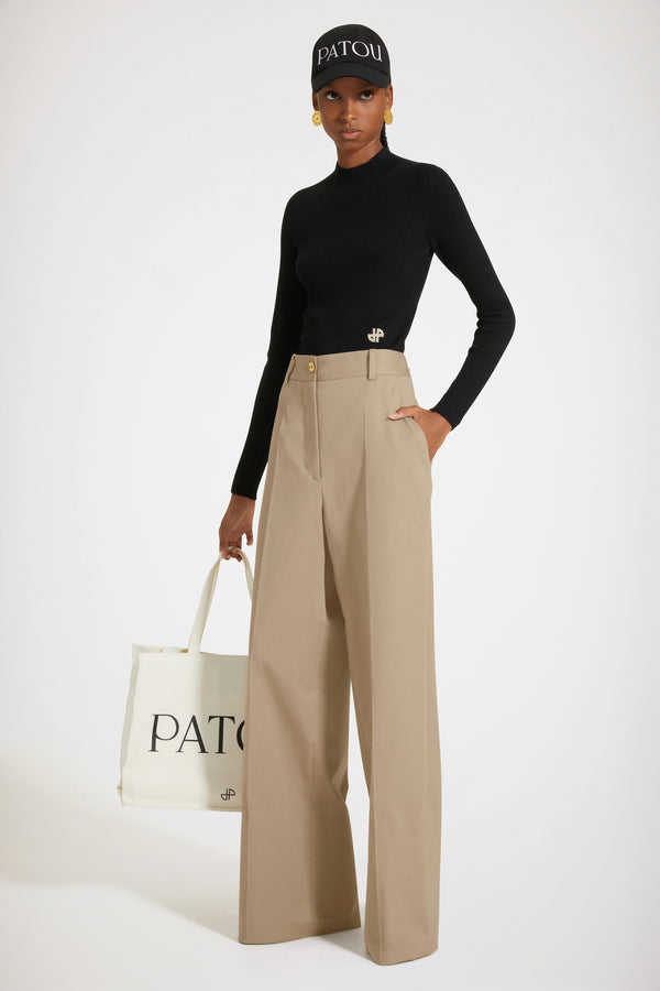Patou - Iconic long trousers in organic cotton gabardine