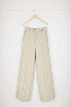 Iconic long trousers in organic cotton jacquard