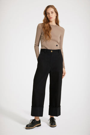 Pantalon iconique en denim bio à revers