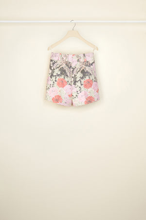 High-waisted cotton jacquard shorts